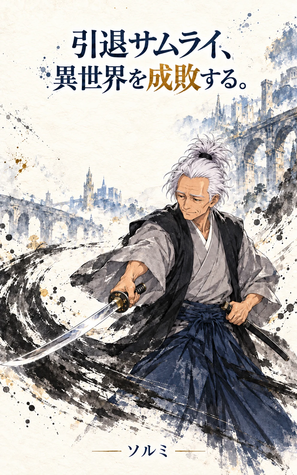 引退サムライ、異世界を成敗する。 小説版の表紙